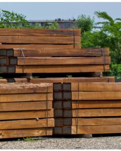 Pack of 50no 100x200mm* - 2.4m Long New Treated Brown Sleepers