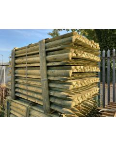 1.8m x 100-125mm Peeled & Pointed Half Round Post Green Treated