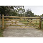 Somerset 9' Wide Green Softwood Treated 5 Bar PAR Gate R/H